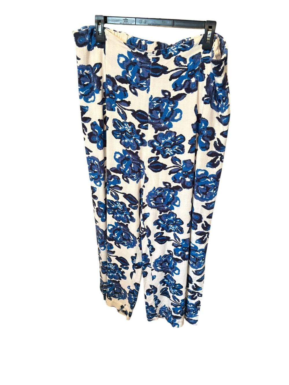 Blue Floral Wide-Leg Pants - Picture 2 of 6